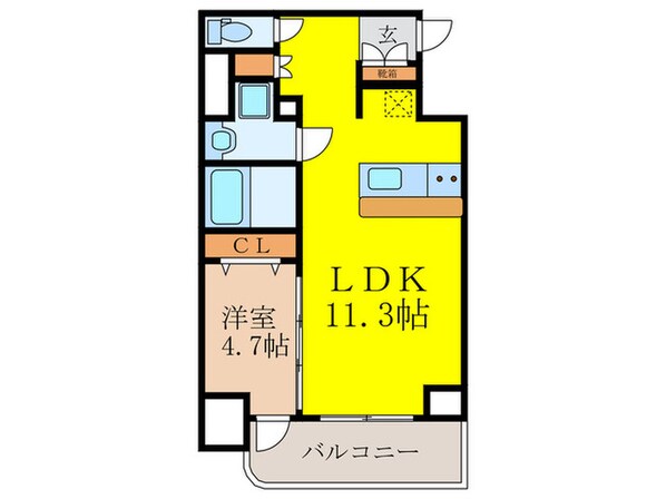 ｺﾝﾌｫﾘｱ･ﾘｳﾞ新大阪ＷＥＳＴの物件間取画像